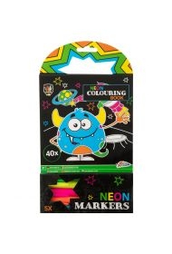 Malowanka A5 Stworki z pisakami neon GRAFIX 93482
