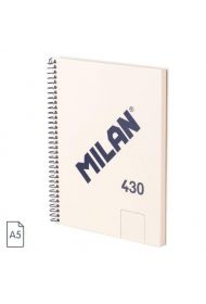 Zeszyt na spirali A5/80K gładki 1918 beżowy MILAN