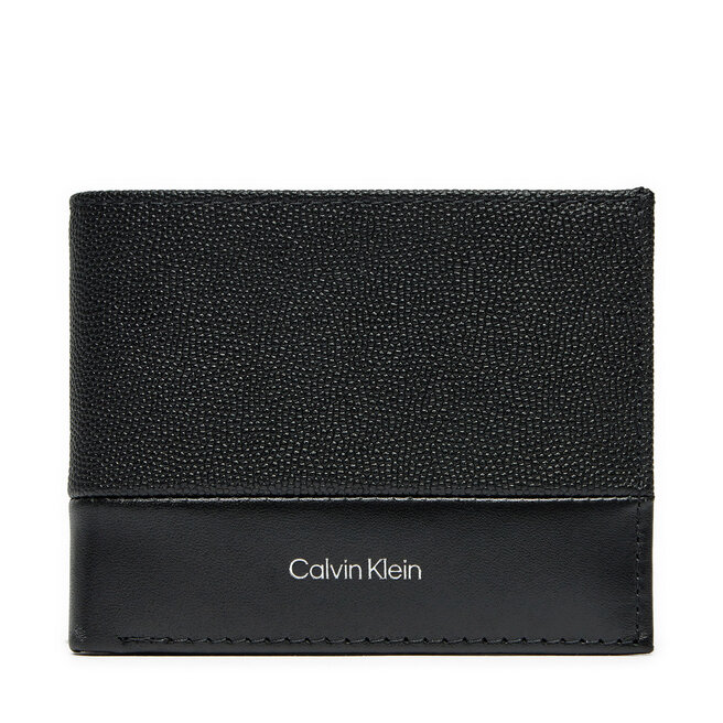 Duży Portfel Męski Calvin Klein Ck Must Bifold 5cc W/Coin K50K512678 Czarny