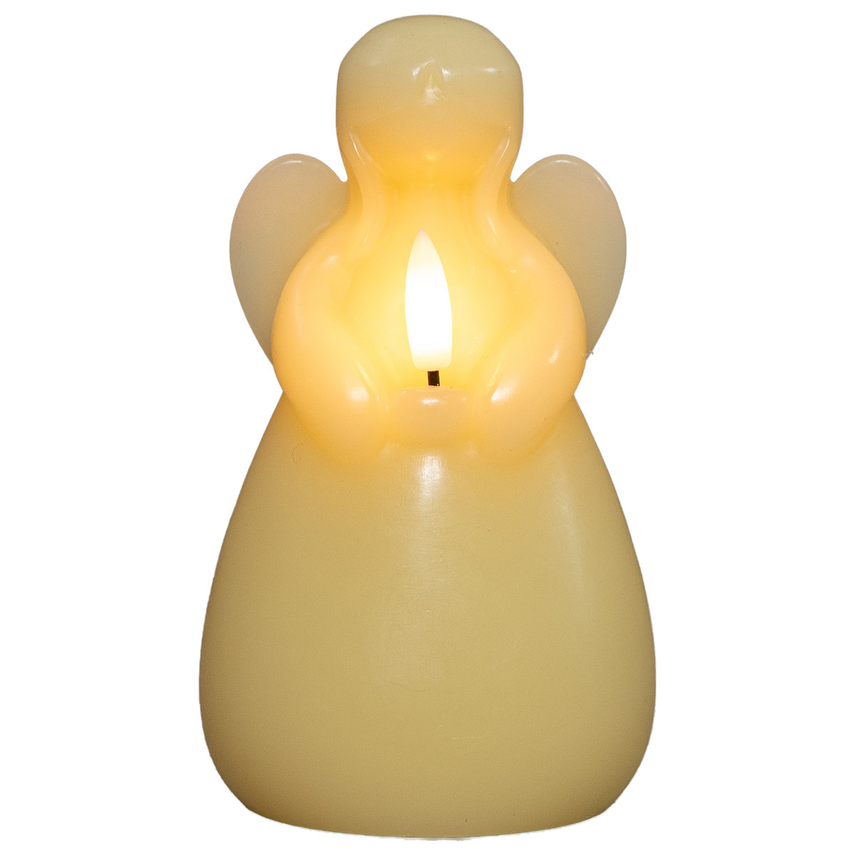 Kość słoniowa Świeca LED na Baterie - Dekoracyjny Anioł z Knotem 14,5 cm