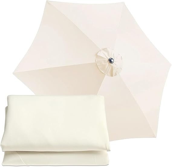 Poszycie wymienne materiał parasola ogrodowego 6 ramion 300cm - białe