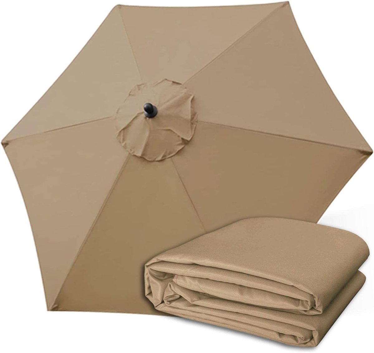 Poszycie wymienne materiał parasola ogrodowego 6 ramion 300cm - khaki
