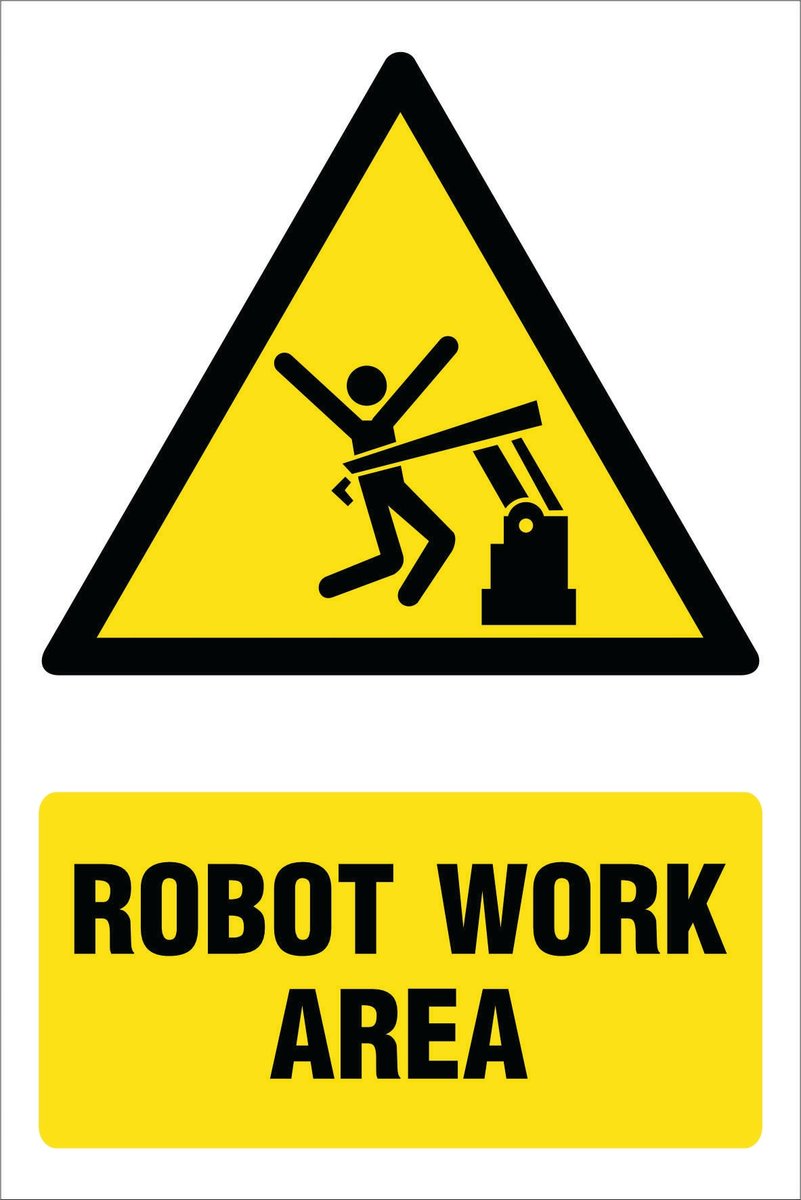 Tabliczka Robot work area 30x42cm PCV 3mm