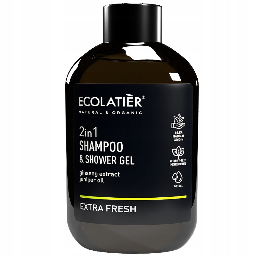 ECOLATIER szampon do włosów i żel pod prysznic Extra Fresh 400 ml