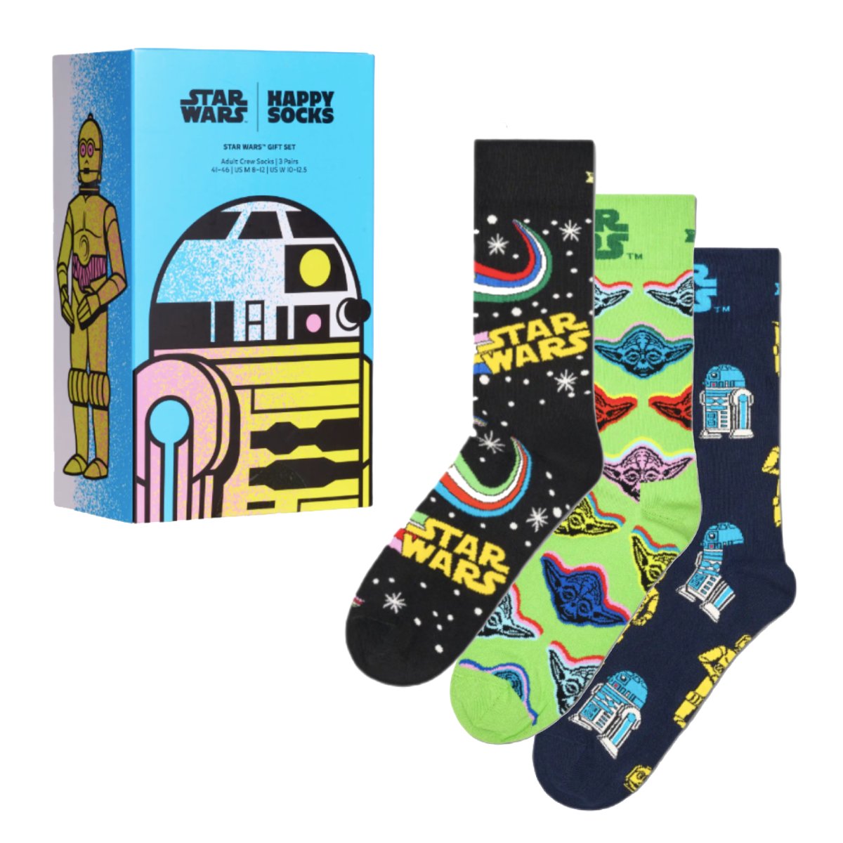Skarpetki wysokie 3-pack zestaw świąteczny Happy Socks Star Wars - P002890-41-46