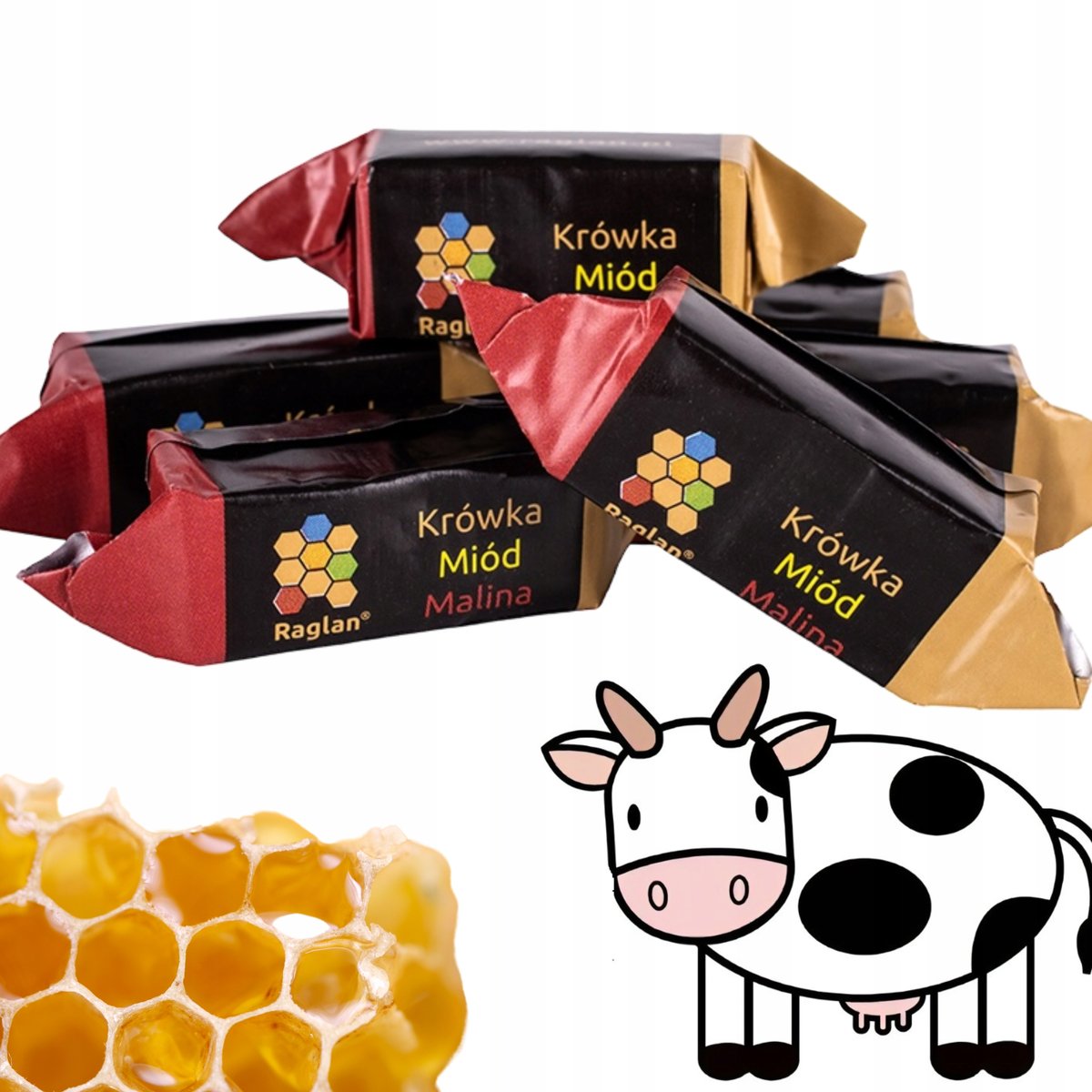 Krówki Miód z Maliną Raglan Polski Producent 1kg