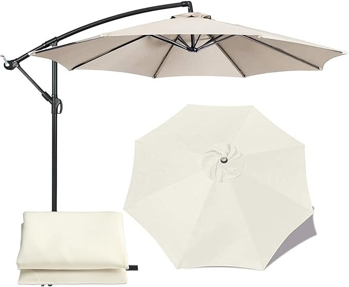 Poszycie wymienne materiał parasola ogrodowego 8 ramion 300cm - białe