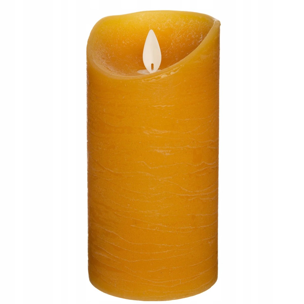 Świeca woskowa LED - Ochrowy żółty wys. 15cm