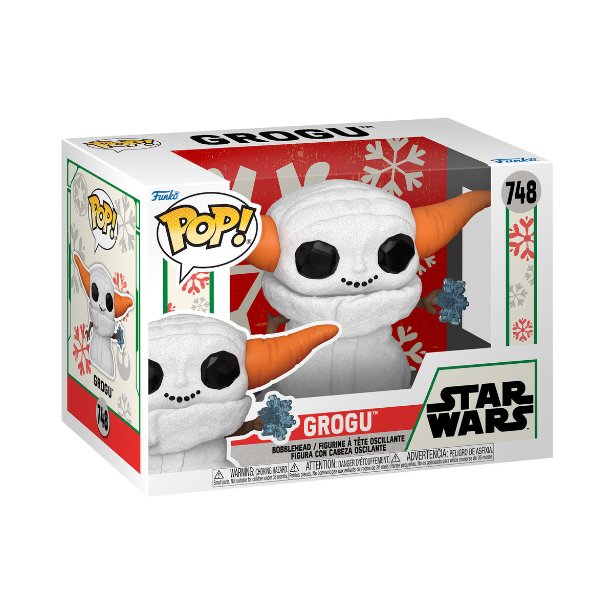 Funko POP! Marvel, figurka kolekcjonerska, POP Star Wars: Mando HLDY- Grogu SNWMN