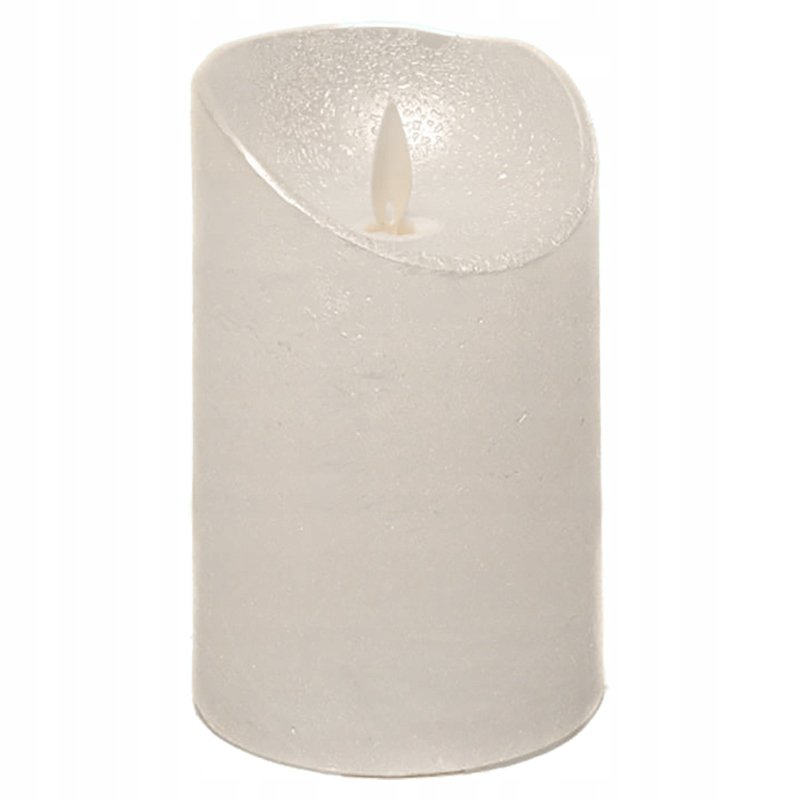 Świeca woskowa LED ruchomy płomień - Perłowy 15cm