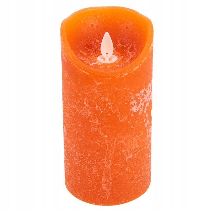 Świeca woskowa LED - Pomarańczowy wys. 15cm