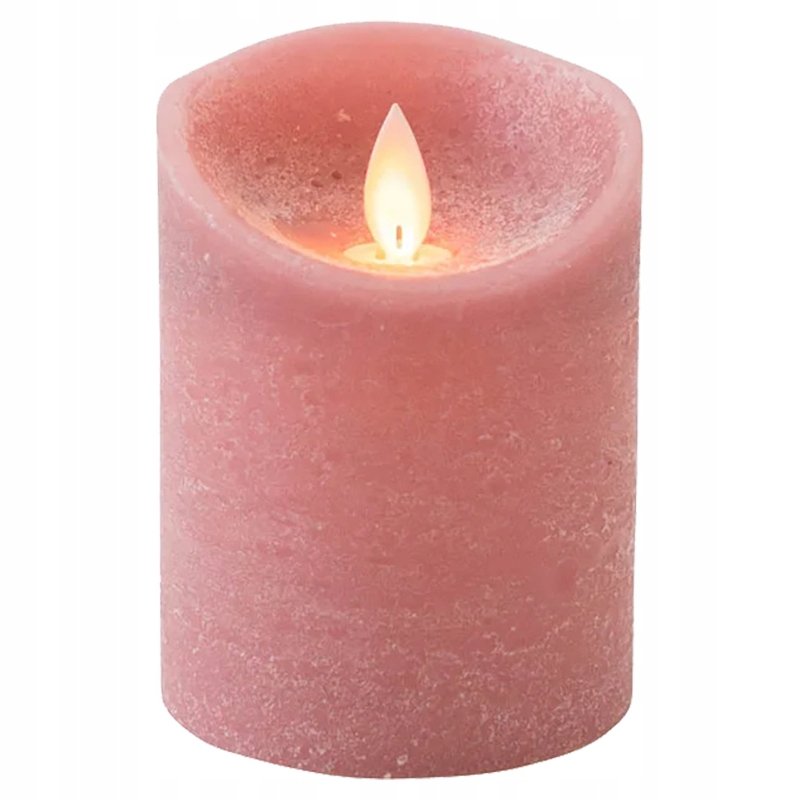 Świeca woskowa LED w kolorze Antyczny różowy 10cm