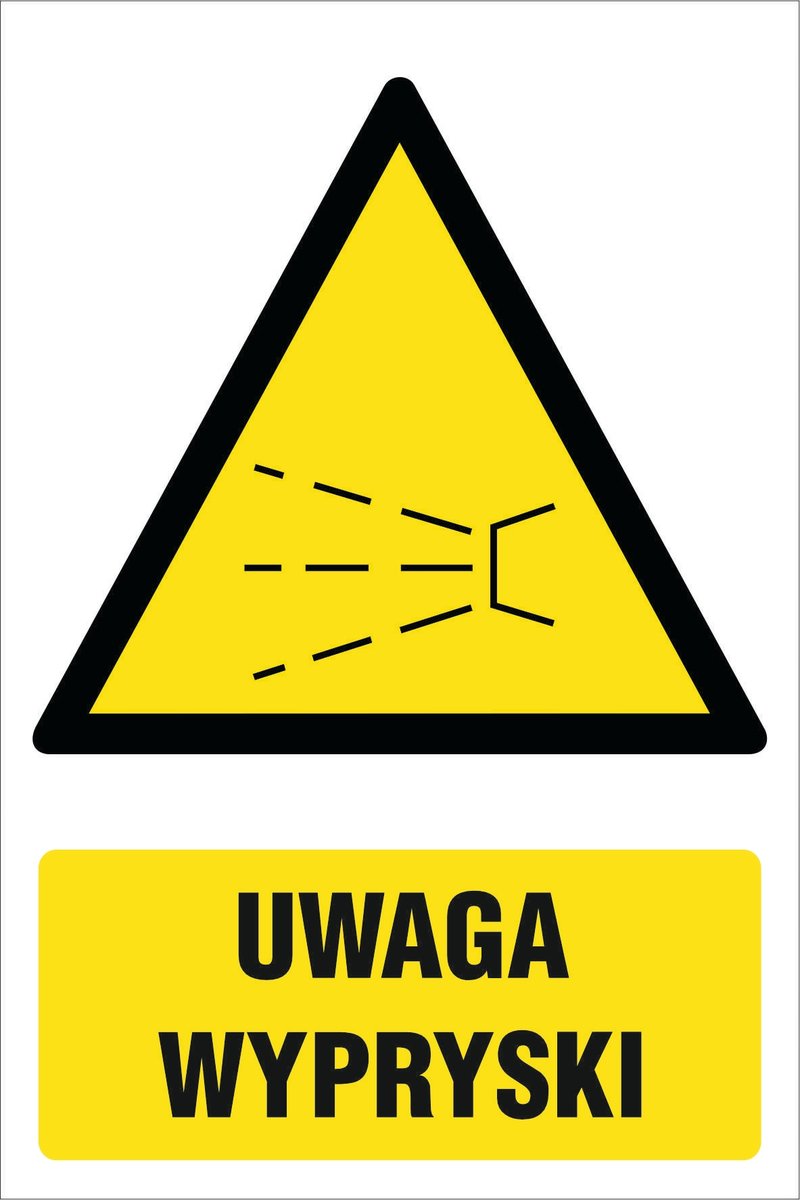 Naklejka Uwaga wypryski 30x42cm