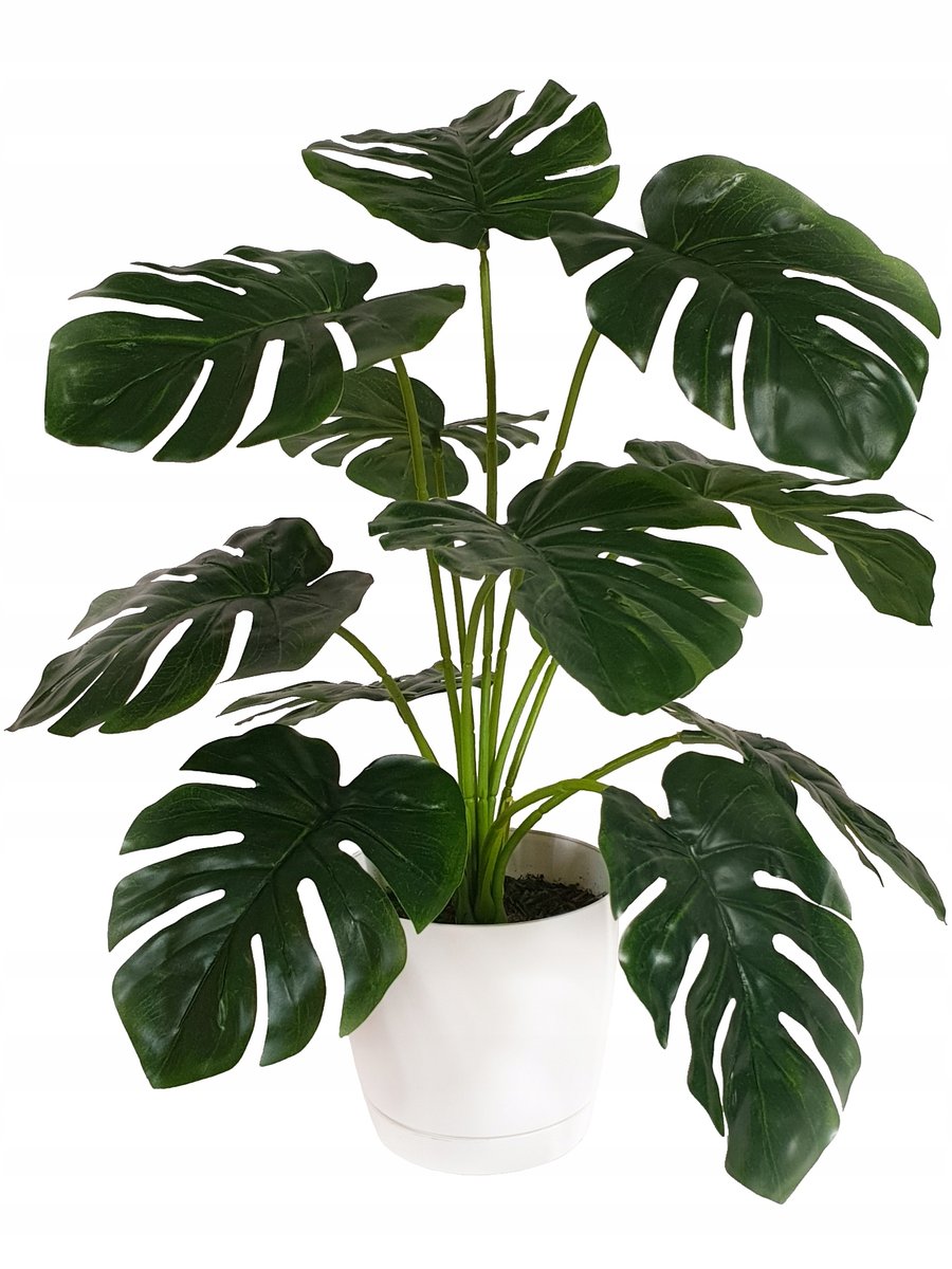 Monstera Sztuczna Roślina Filodendron w Doniczce Wysoka Jakość 32 cm