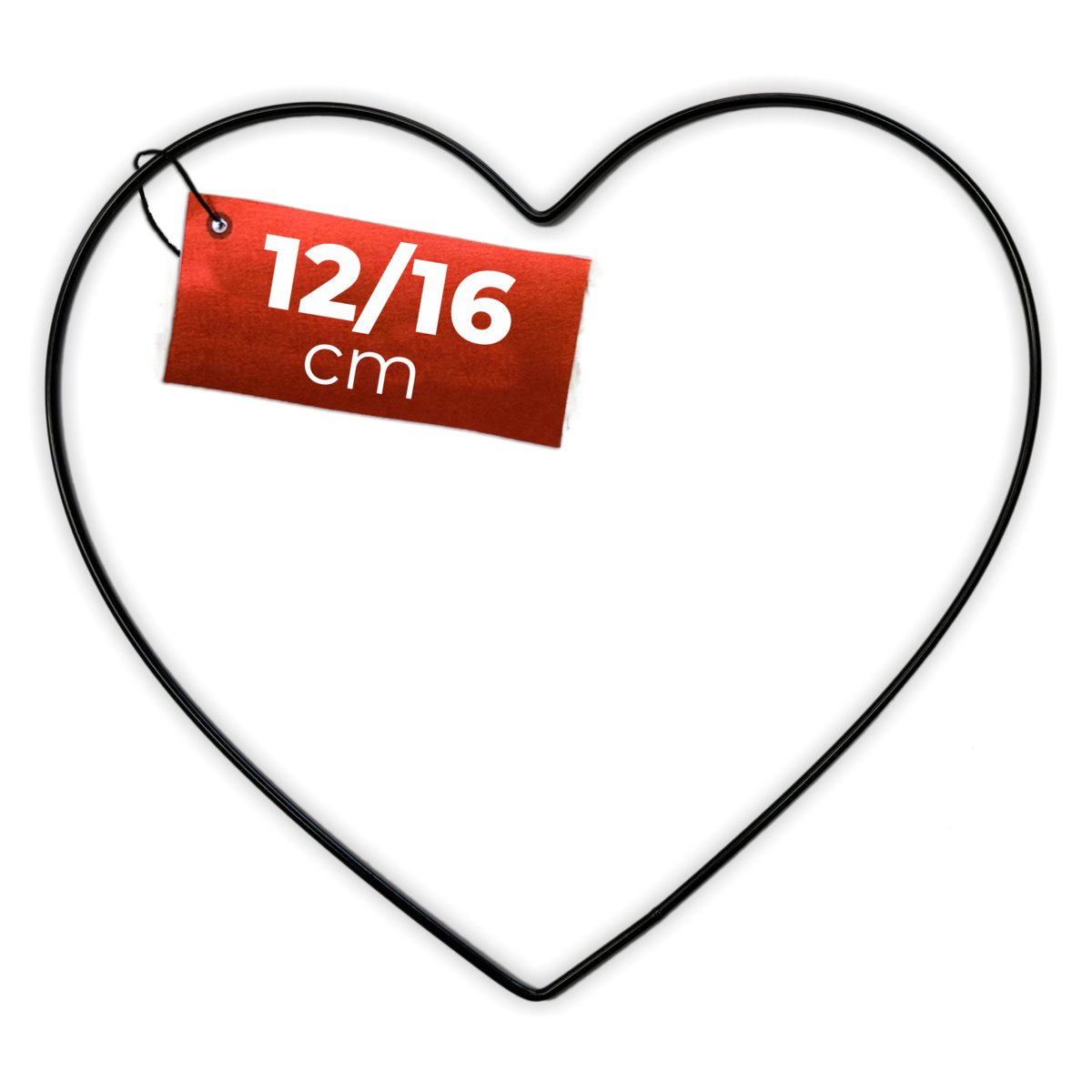 Obręcz metalowa SERCE CZARNE do łapacza snów 16 cm