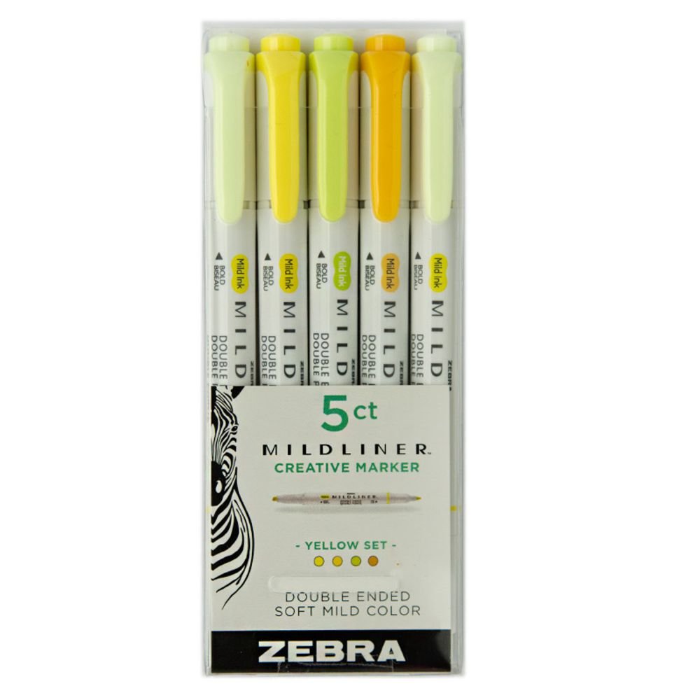 Zakreślacze Zestaw Yellow Zebra Mildliner 5 kolorów