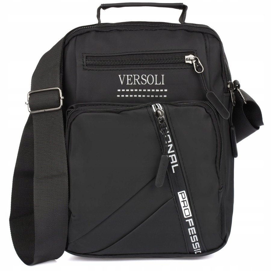 Torba Męska Saszetka Na Ramię Sportowa Torebka Materiałowa Pojemna Czarna