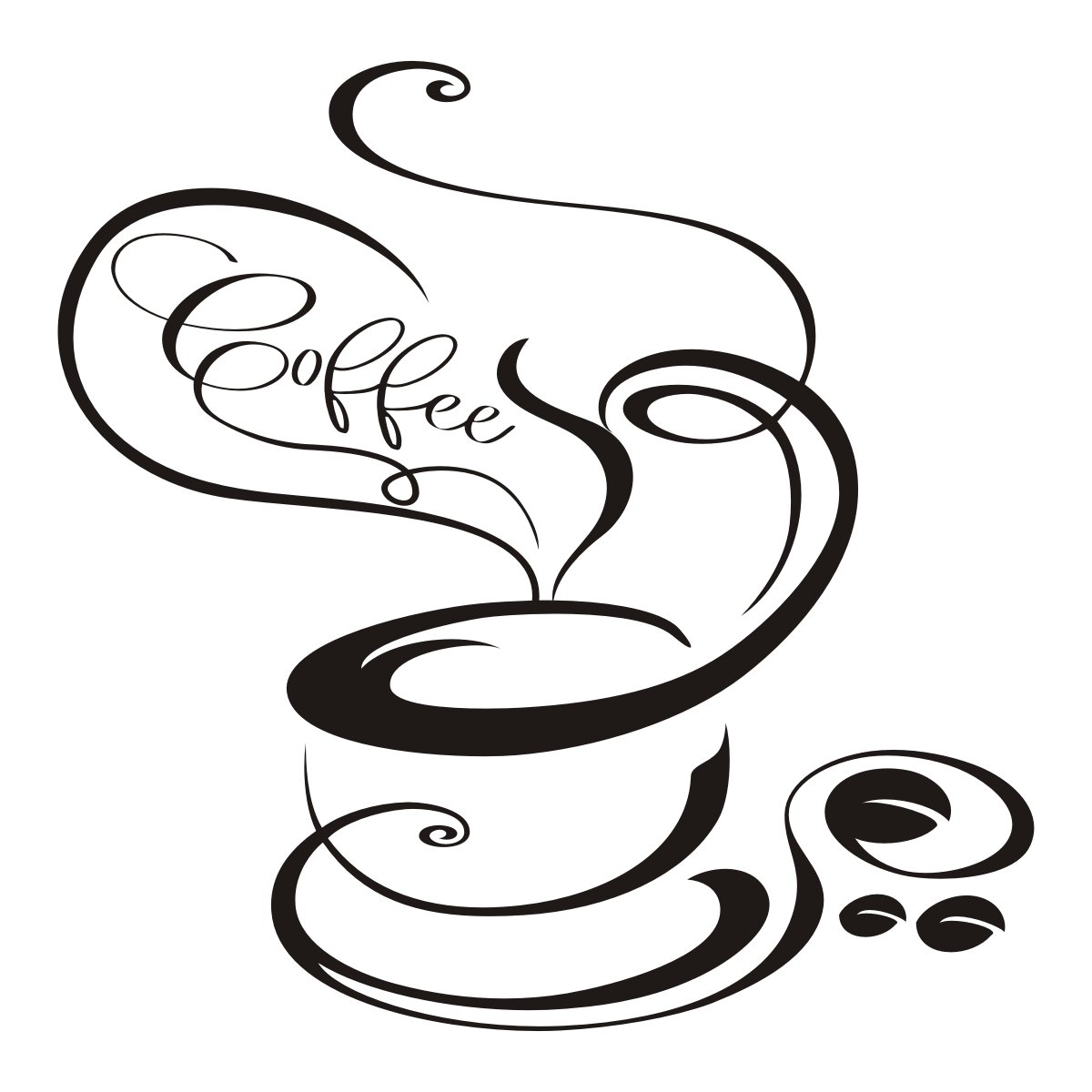 Naklejka ścienna meblowa do kuchni kawiarni Filiżanka 5 Coffee kawa cafe, 60x60 cm