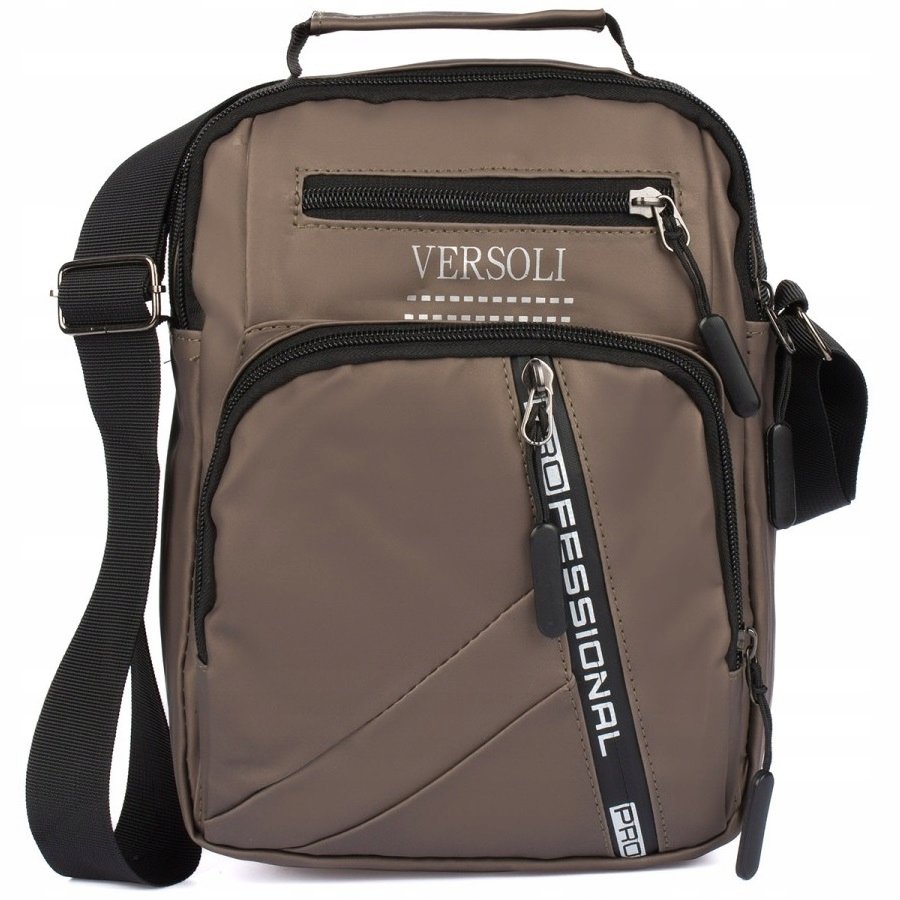 Torba Męska Saszetka Na Ramię Sportowa Torebka Materiałowa Pojemna Brązowa