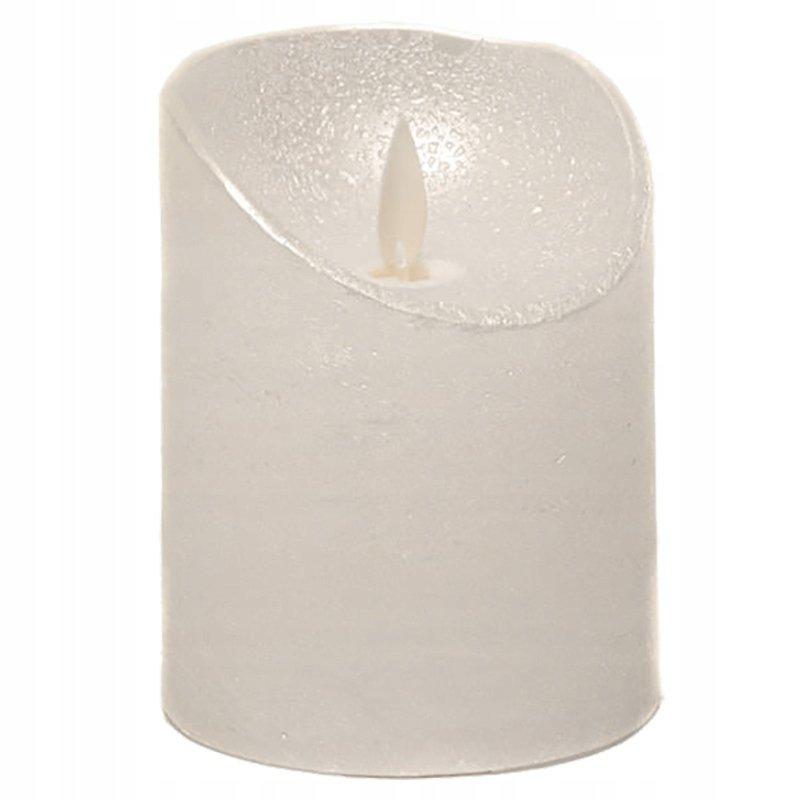 Świeca woskowa LED ruchomy płomień - Perłowy 10cm