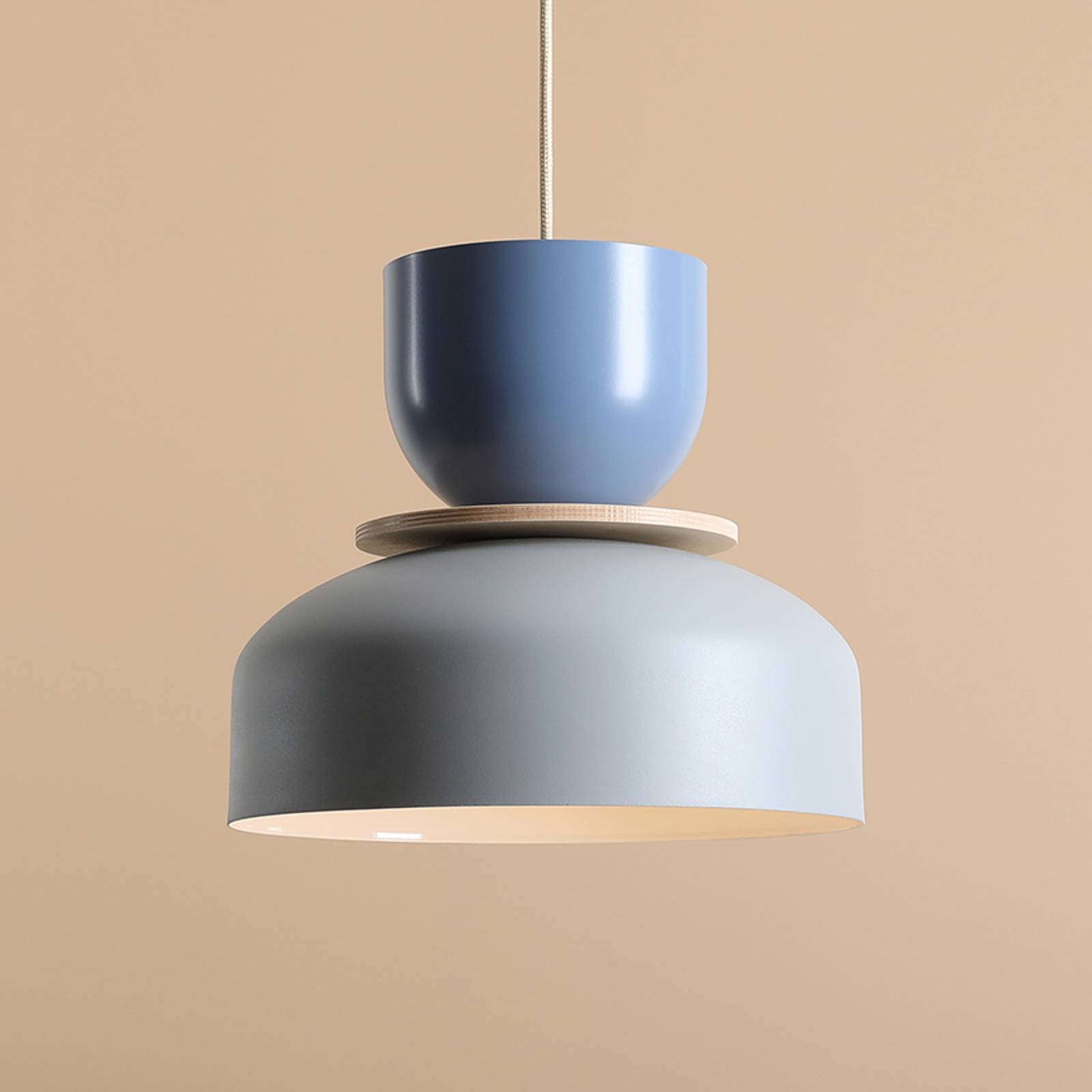 ALDEX Lampa wisząca Uto, szary/niebieski, metalowy klosz