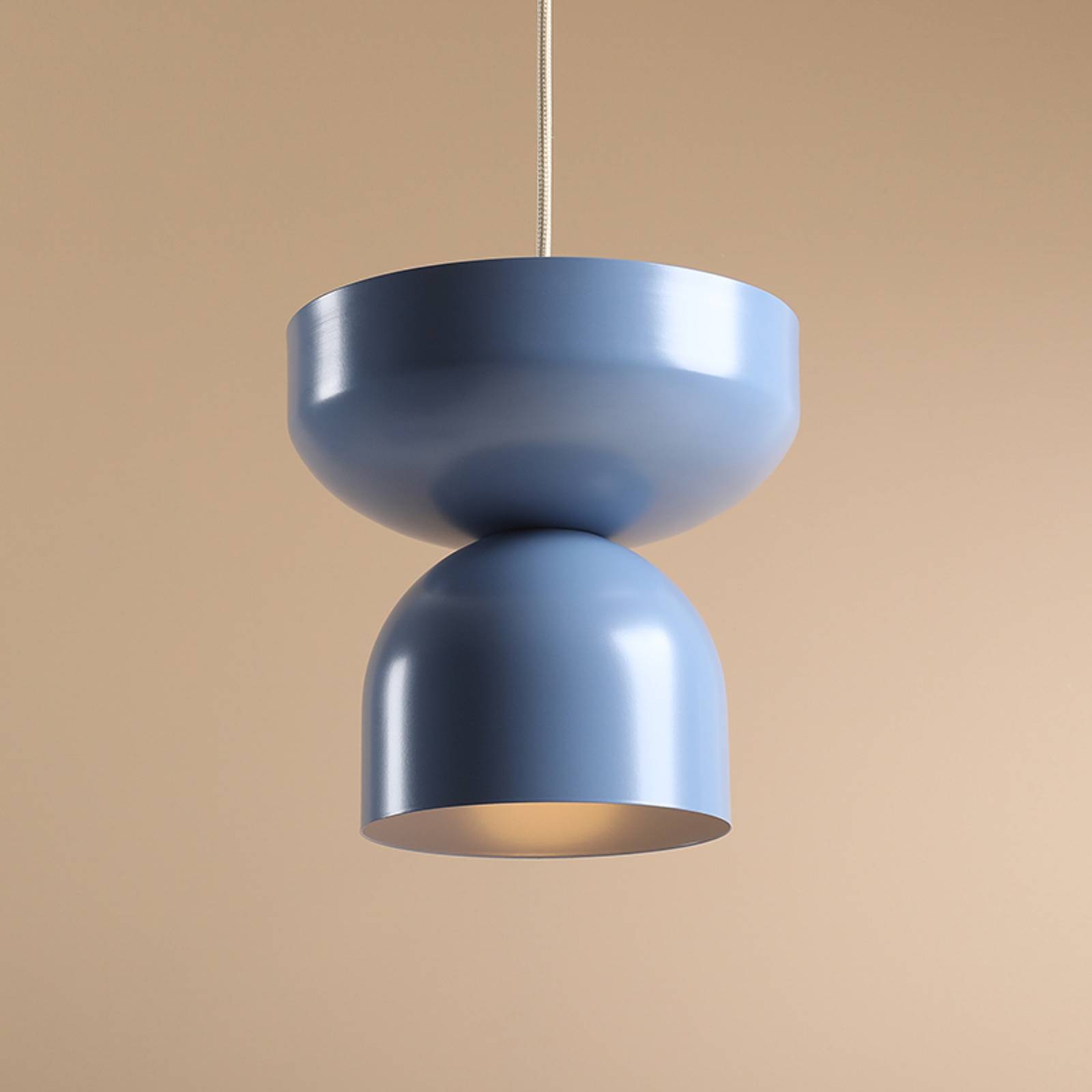 ALDEX Lampa wisząca Api, niebieska, metalowy klosz, 30 cm