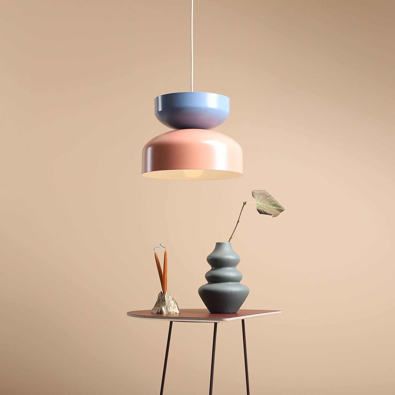 ALDEX Lampa wisząca Tula, koral/niebieski, metalowy klosz