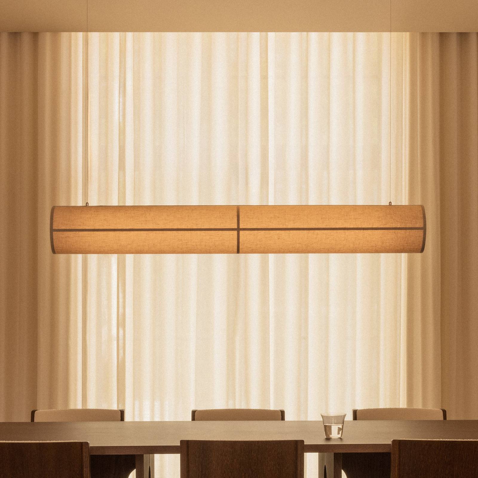Audo Copenhagen Lampa wisząca Audo Hashira Linear, kolor naturalny, długość 140 cm