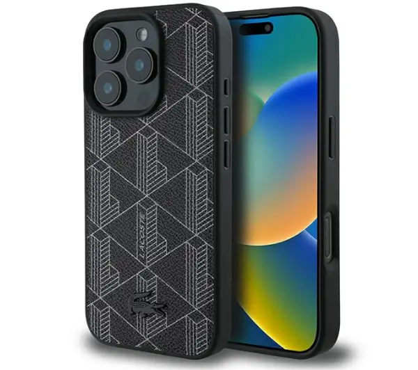 Lacoste Blend Monogram MagSafe do iPhone 16 Pro Max Czarny