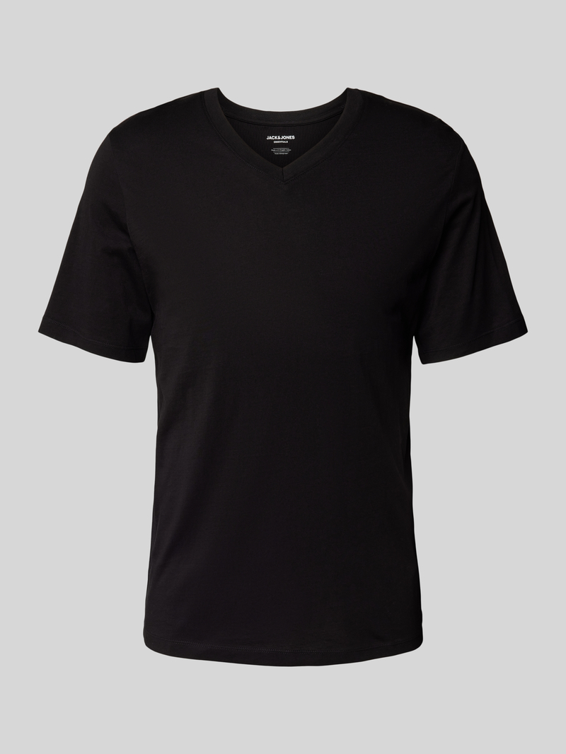 T-shirt z dekoltem w serek model ‘ORGANIC BASIC’
