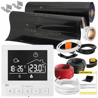 Folia grzewcza na podczerwień MISSION AIR Black Gold PTC 160W/m² (1mb x 100cm) + regulator Taurus Biały | Bezpłatny transport