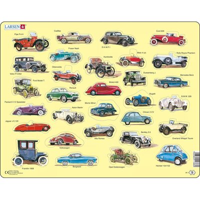 Larsen AK1 puzzle ramowe Oldtimer 30 części, kolorowe AK1