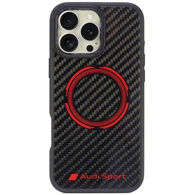 Audi Carbon Fiber Sport Red Circle MagSafe iPhone 16 Pro Max 6.9