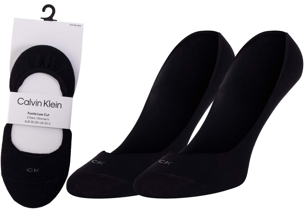 CALVIN KLEIN SKARPETKI STOPKI 2 PARY BLACK 701218767 001 - Rozmiar: 35-38