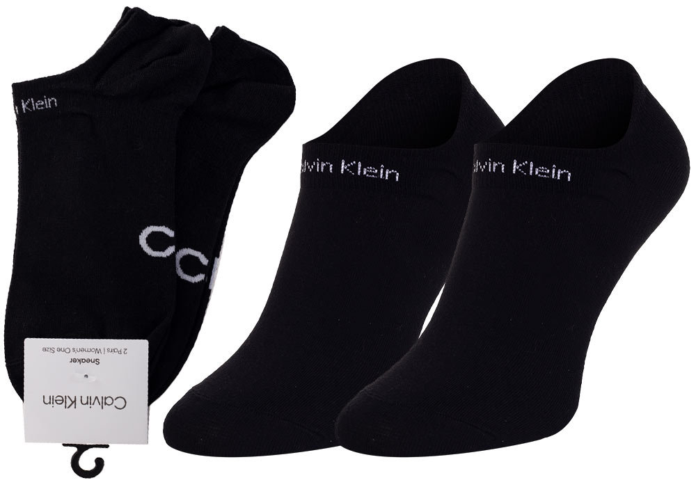 CALVIN KLEIN SKARPETKI STOPKI 2 PARY BLACK 701218774 001 - Rozmiar: 37-41
