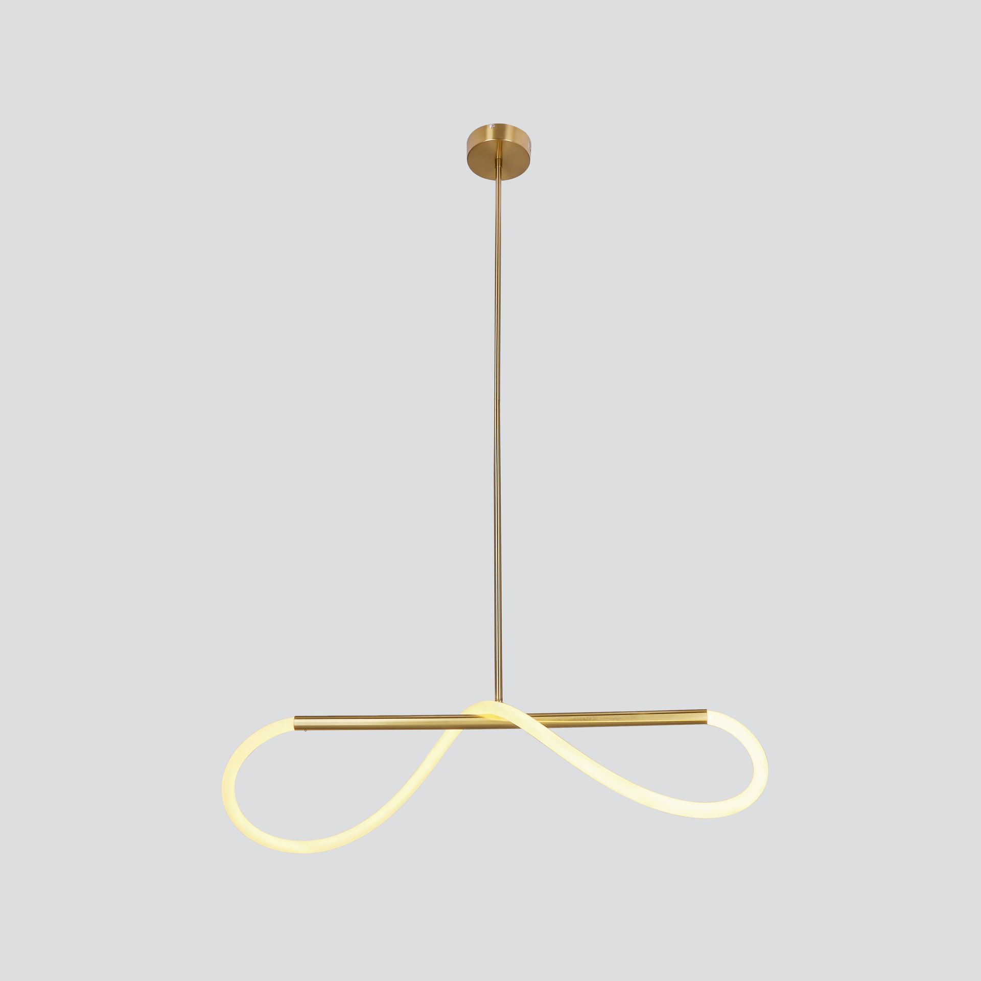 Złota, ledowa lampa wisząca nad wyspę 31-35608 z serii SUPREME