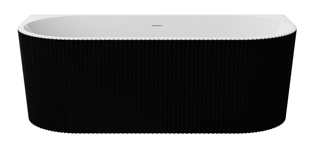 Leya B&W Besco czarno-biała wanna wolnostojąca 150 cm syfon chrom WASB-150-L