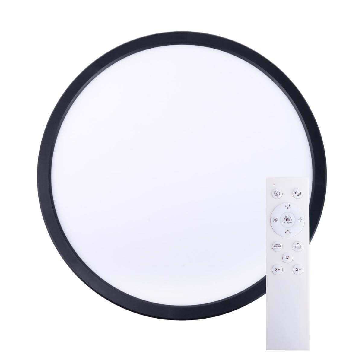 Plafon z funkcją RGB Carlo 1400522 Nave LED 32W 3000-6500K IP44 do łazienki czarny