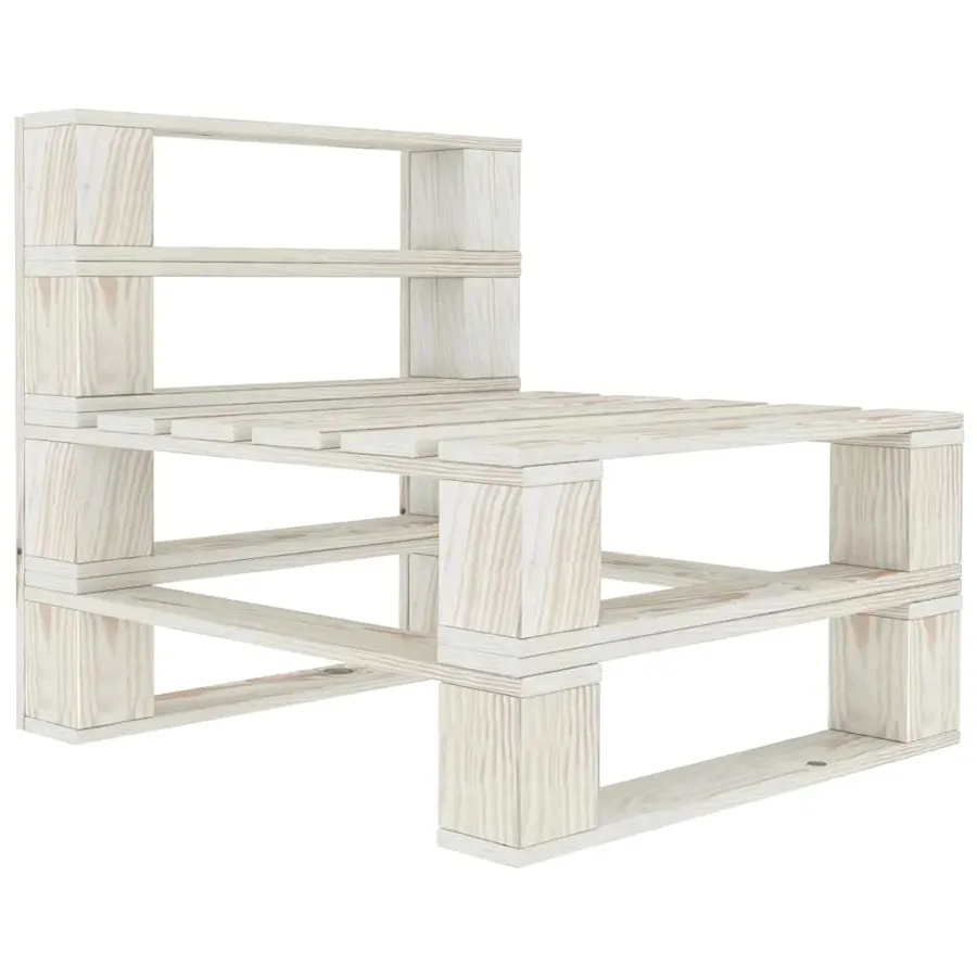 Biała sofa ogrodowa z palet drewnianych Z4-H38
