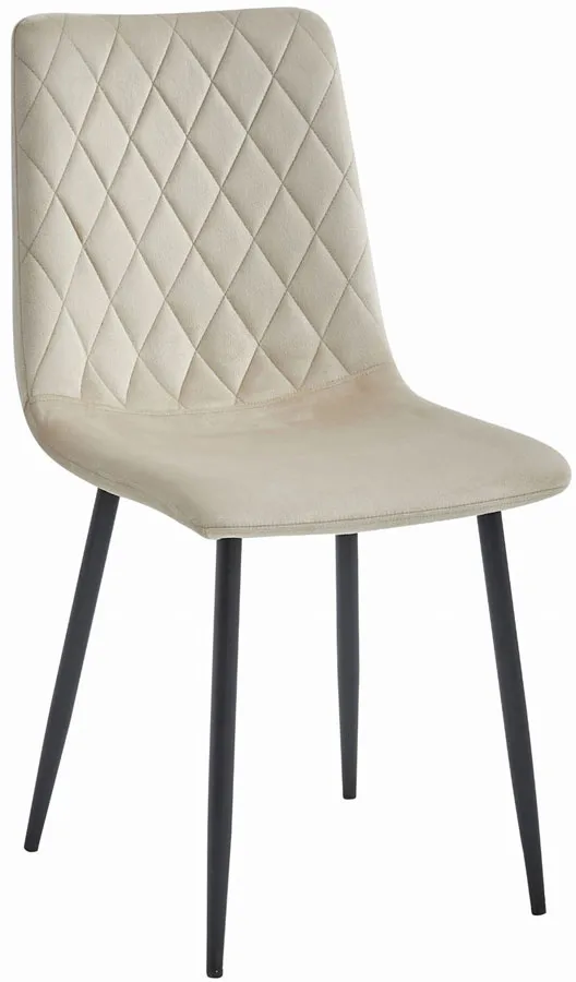 Beżowe krzesło tapicerowane metalowe K6-T84