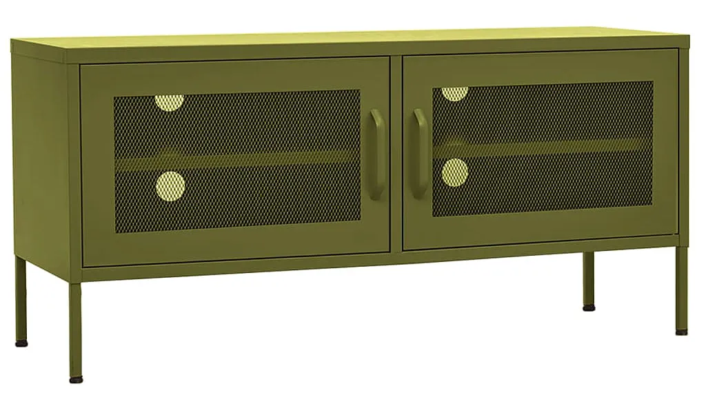 Stalowa oliwkowa szafka RTV P6-T01