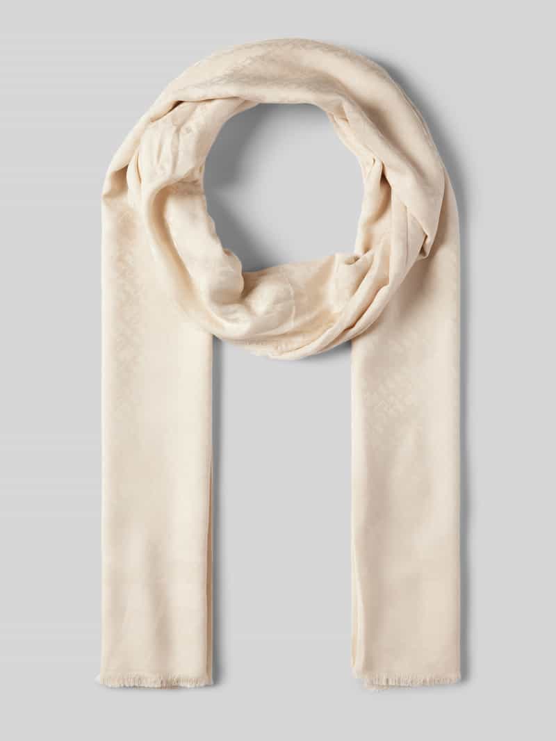 Szal z frędzlami model ‘JACQUARD’