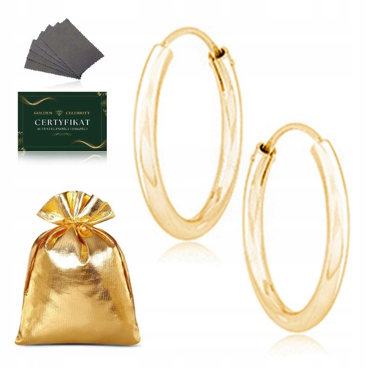 Kolczyki Złote Pozłacane Koła Kółka Kółeczka 1,8 Cm Prezent Dla Córki, Mamy