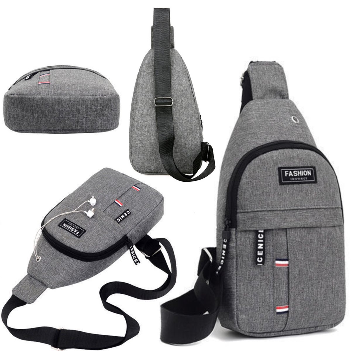 Plecak jednoramienny nerka na ramię saszetka sportowa pojemna materiałowa