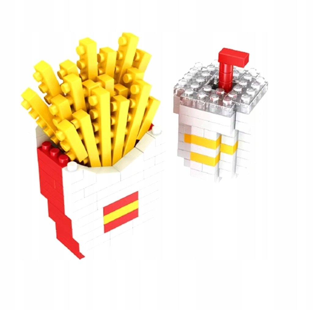 Klocki zestaw Mcdonald's fast food frytki śmieszny prezent