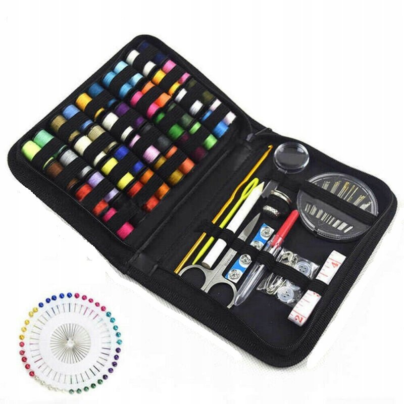 Przybornik krawiecki zestaw do szycia etui igły nici szpilki duży szydełko