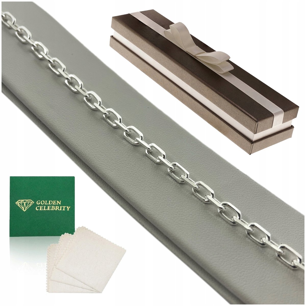 Srebrna Męska Bransoletka Ankier 23Cm/4,5Mm Pr.925 Prezent Dla Męża Dziadka