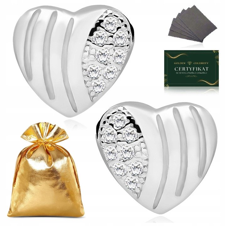 Kolczyki Srebrne Serca Serduszka Próba 925 Dla Niej, Córki, Wnuczki, Mamy