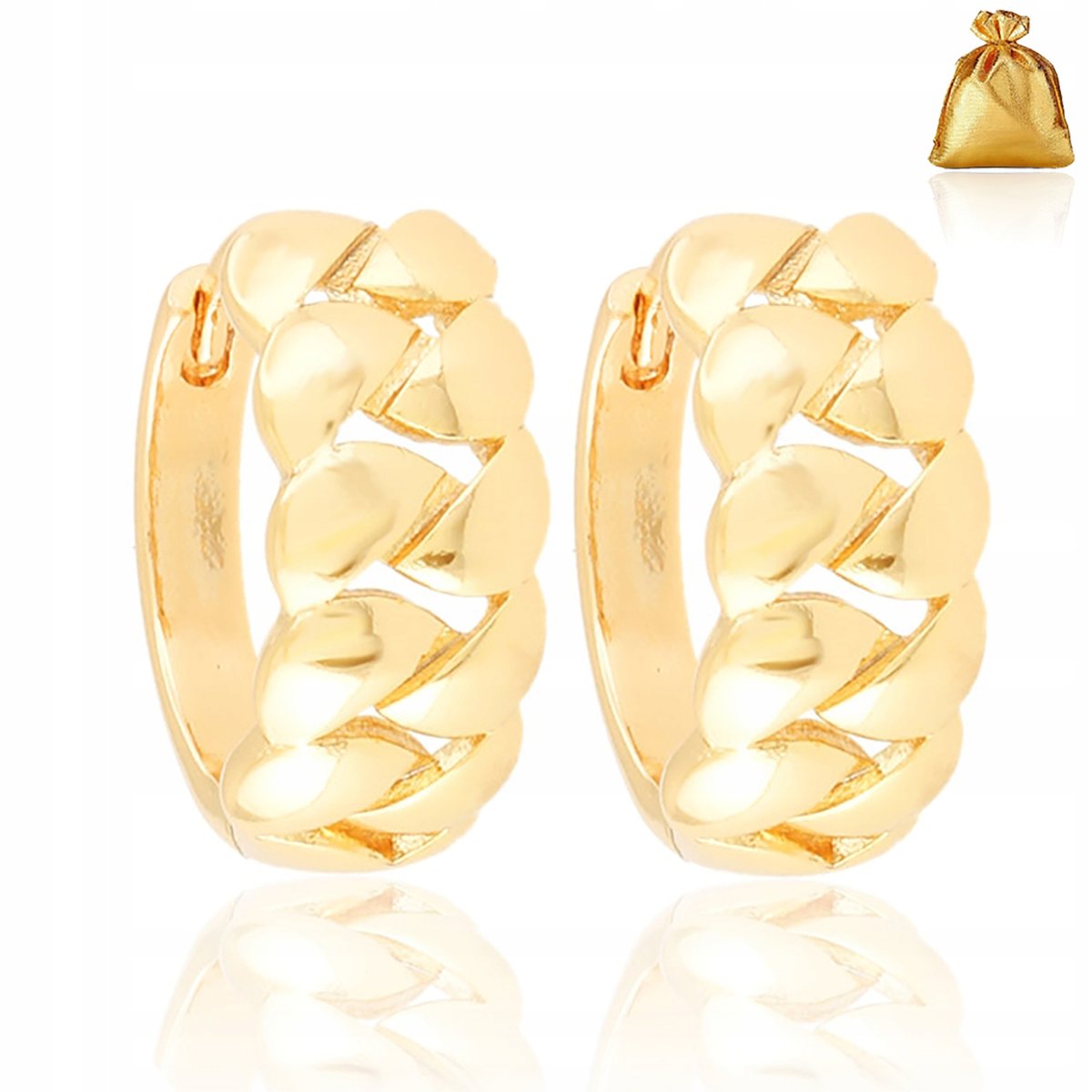 Pozłacane Delikatne Kolczyki Kółka Ze Stali Chirurgicznej Złote Koła 1,6 Cm