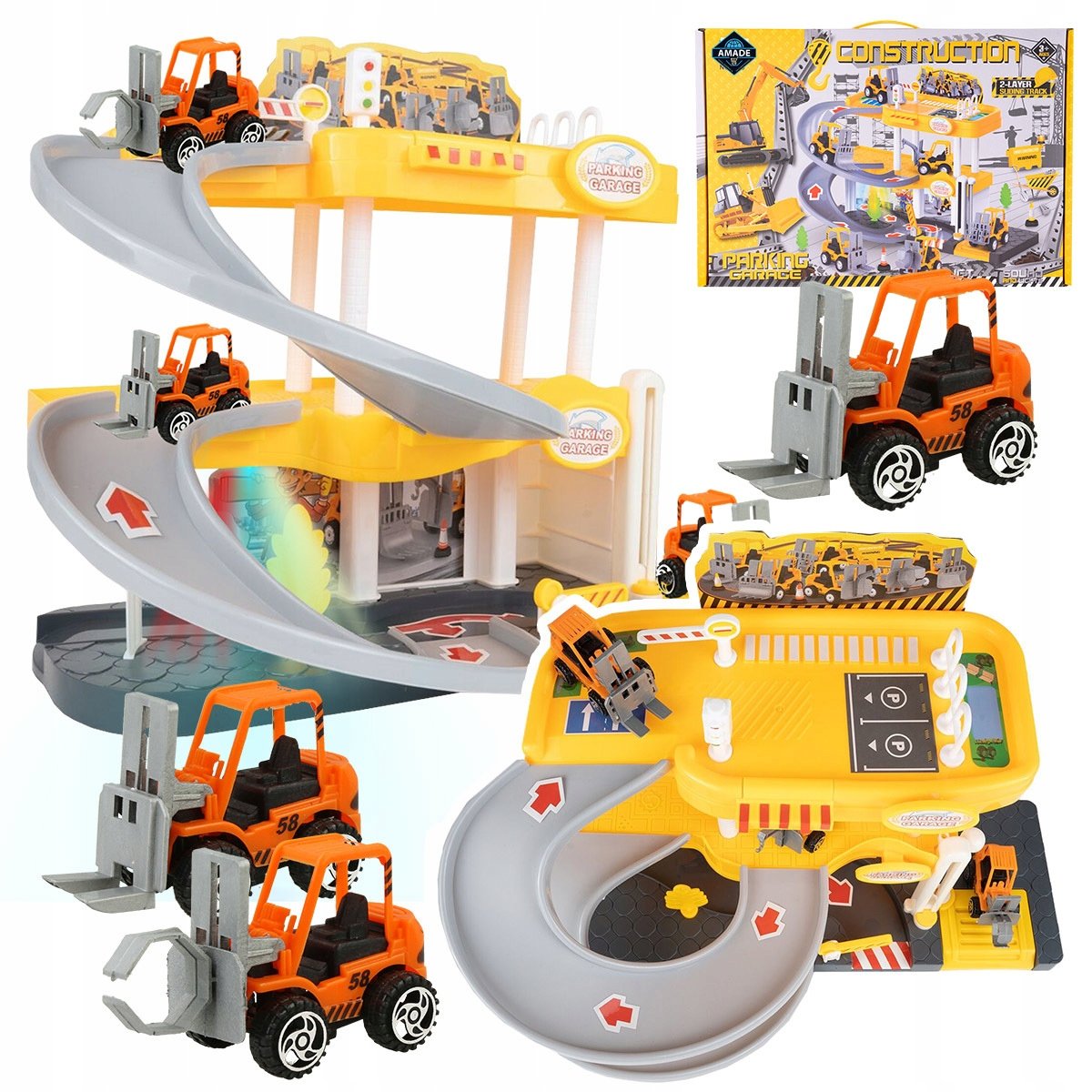 PARKING TOR SAMOCHODOWY ZJEŻDŻALNIA AUTA BUDOWLANE GARAŻ WINDA DŹWIĘKI LED Z1031